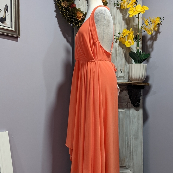 🧡SOLD🧡NWT BCBGMAXAZRIA salmon high-low dress - Picture 4 of 11